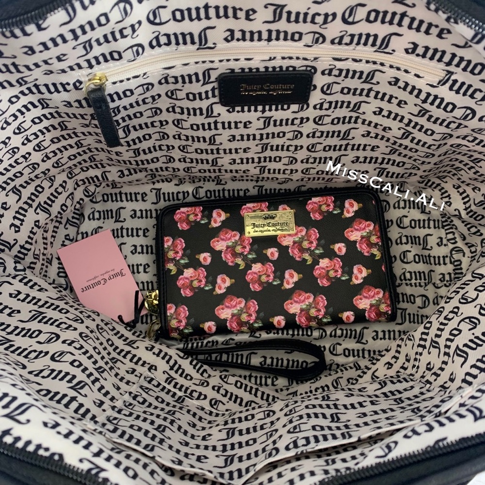 JUICY COUTURE SET 🌹 Floral Rose Tote Bag & Wallet - Picture 6 of 16